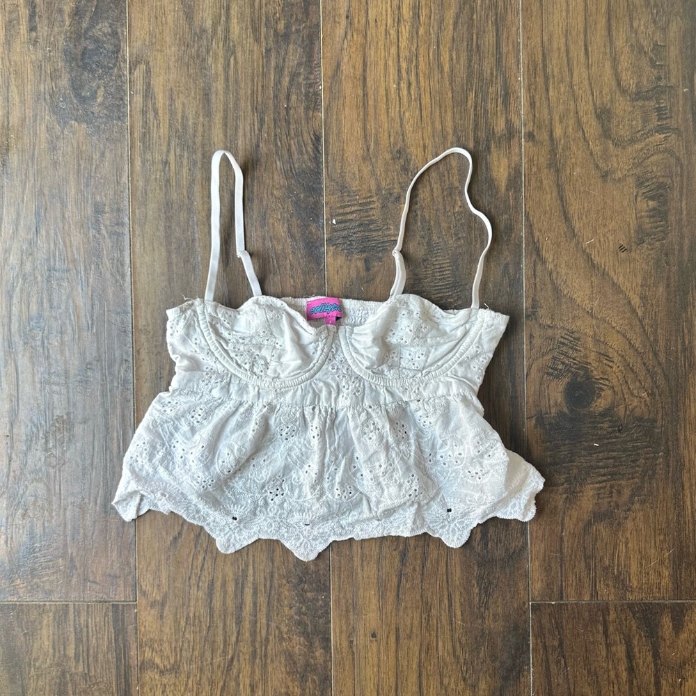 Edikted white flare Crop Top